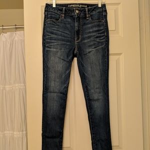 American Eagle Super High Rise Skinny Jeans.